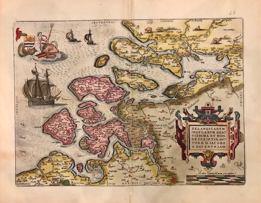 Ortelius Abraham (1528-1598) Zelandicarum Insularum exactissima et nova descriptio... 1603 Anversa, Jean Baptiste Vrients 